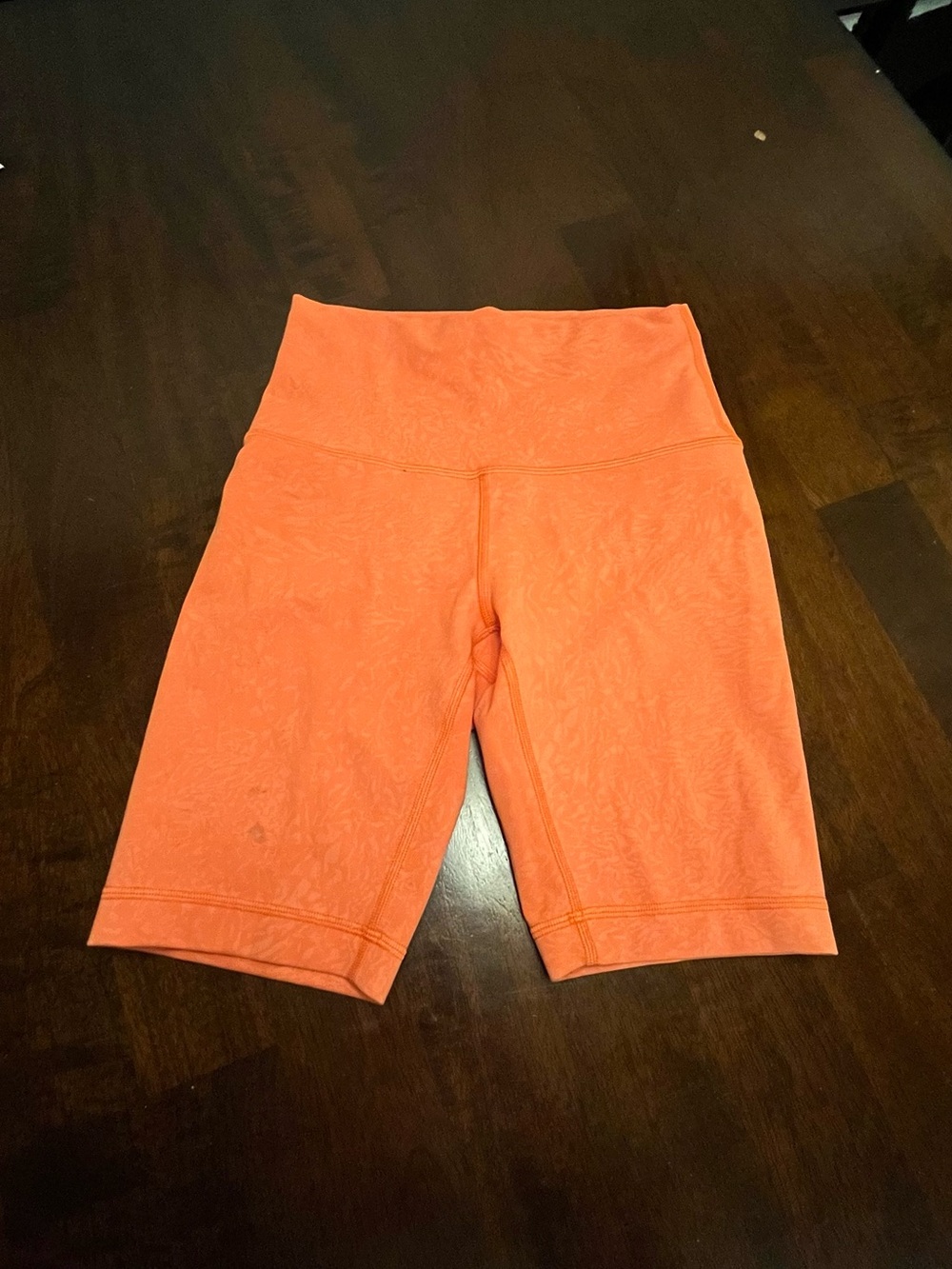 lululemon athletica Coral Orange High-Rise Bike Shorts